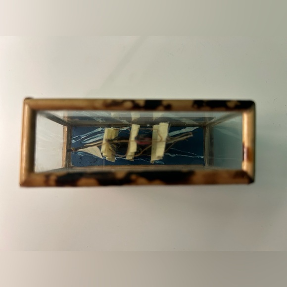 Vintage Miniature Wooden Ship in Glass Display Case - Picture 7 of 7